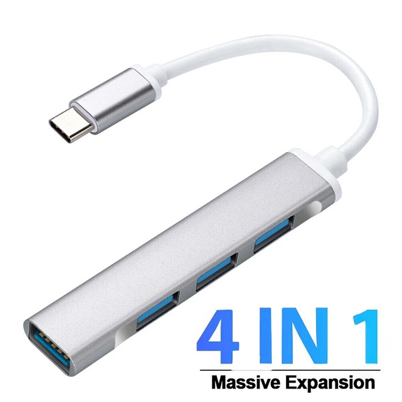 Tech Accessories Pc - Hub Extender 4-in-1 Tipo-C, Hub USB